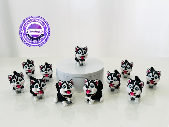 Flexi Chibi Edition Husky Articulated Fidget | Flexi Figurine | 3 Sizes 2 to 6 In | Colored Figure | 3D Printed | Decor | Cute Art | Gifts