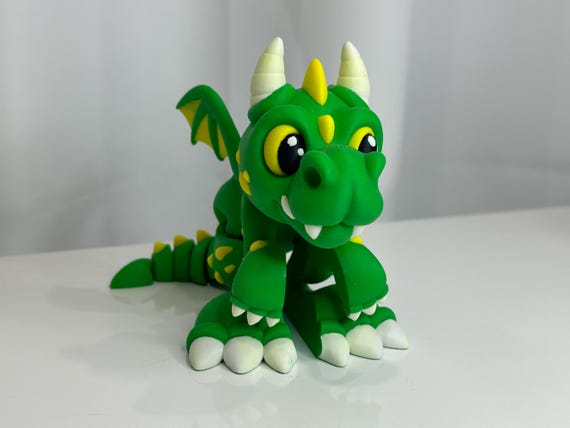 Baby Dragon 3D Printed Articulated | Poseable Baby Dragon Figurine |Unique Gift for Wildlife | Flexible Fidget Toy | Gift Idea