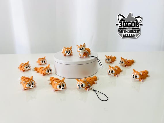 Flexi Corgi Articulated Fidget | Flexi Figurine | Colored Figure | 3D Printed | Decor | Cute Art | Corgi | Gifts