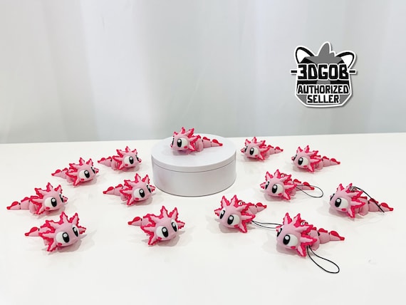 Flexi Axolotl Articulated Fidget | Flexi Figurine | Colored Figure | 3D Printed | Decor | Cute Art | Gifts |