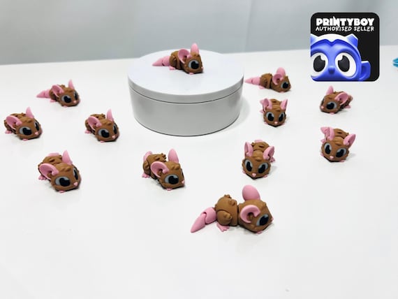 3D Printed Articulated Meadow Mouse Fidget - Eco-Friendly PLA Decor - I5