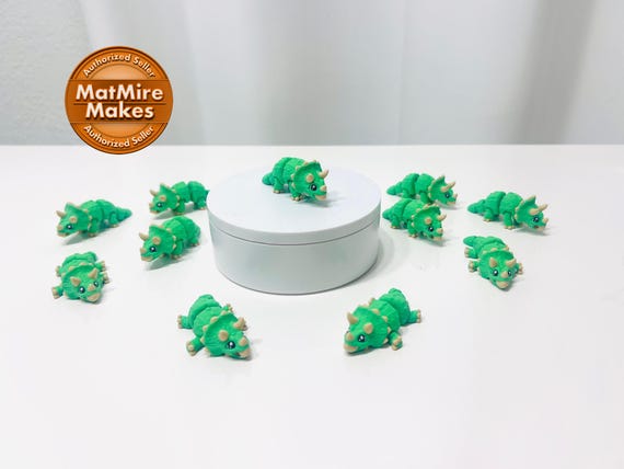 Articulated Flexi Triceratops: 3D Printed Fidget Figurine