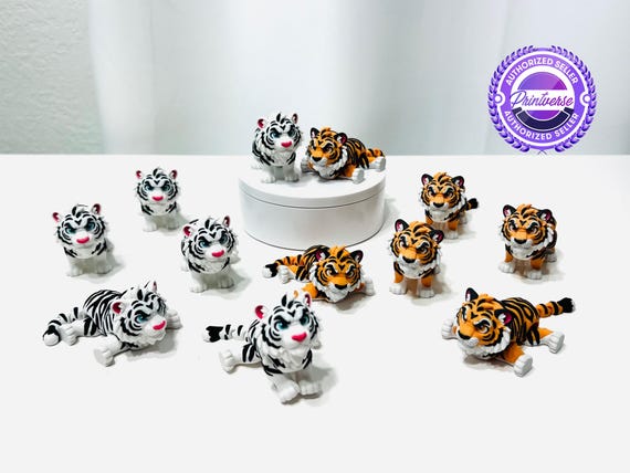 3D Printed Articulated Tiger Fidget Figurine - Flexi Decor - 3 Sizes -