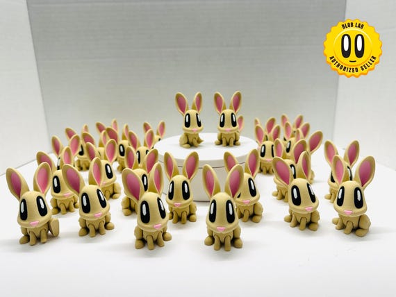Mini Blob Bunny Flexi | 1 Size | Colored Figure | 3D Mini Flexi | Decor | Cute Mini | Gifts |