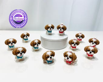 3D Printed Articulated Shih Tzu Puppy Fidget Figurine - Flexi Decor - 3 Sizes - I13