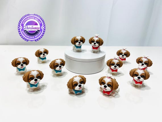 3D Printed Articulated Shih Tzu Puppy Fidget Figurine - Flexi Decor - 3 Sizes - A14