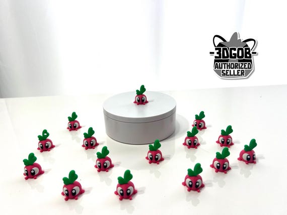 3D Printed Radish Veggie Fidget - Eco-Friendly PLA Decor - Z1