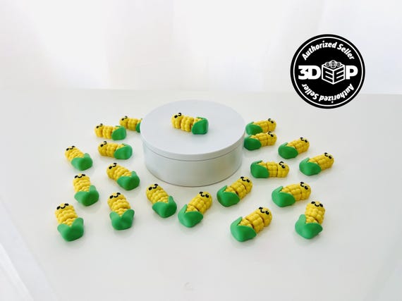 Flexi Corn Articulated Fidget | Flexi Figurine | Colored Figure | 3D Printed | Decor | Cute Art | Corn | Gifts