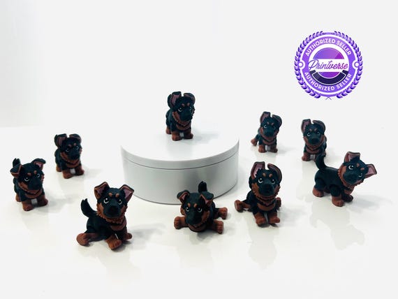 3D Printed Articulated Flexi German Shepherd Puppy Fidget Figurine - Z7