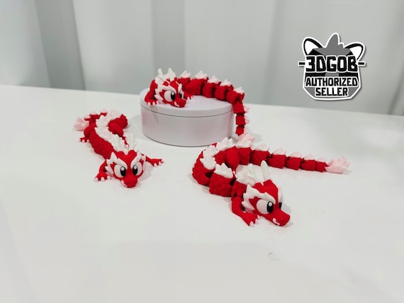 3D Printed Articulated Long Dragon Fidget - Eco-Friendly PLA Decor - F11