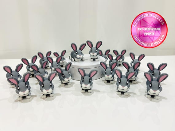 Flexi Rabbit Articulated Fidget | Flexi Figurine | 3 Sizes 3 to 9 Inches | Colored Figure | 3D Printed | Decor | Cute Art | Rabbit | Gifts