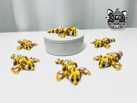 3D Printed Flexi Bee Mini Dragon + Egg Figurine Decor, Fidget Toy