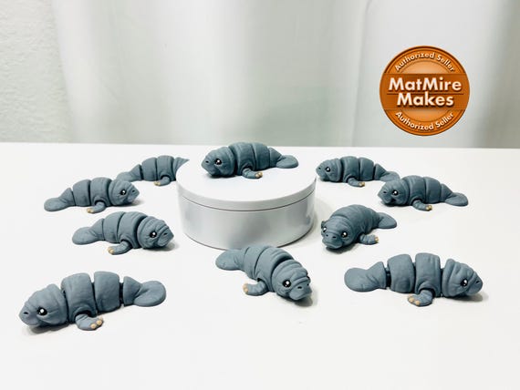 Articulated Flexi Manatee: 3D Printed Fidget Figurine - C13