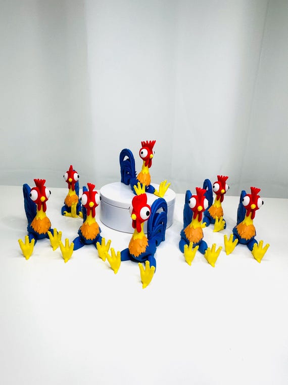Hey Hey Crazy | Funny Rooster Hei Hei | Poseable Rooster Figurine |Unique Gift for Wildlife | Flexible Fidget Toy | Gift Idea