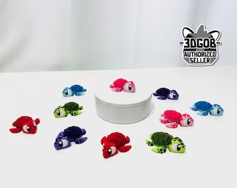 3D Printed High Details Articulated Sea Turtle Fidget - Eco-Friendly PLA Decor - D13
