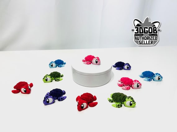3D Printed High Details Articulated Sea Turtle Fidget - Eco-Friendly PLA Decor - D13