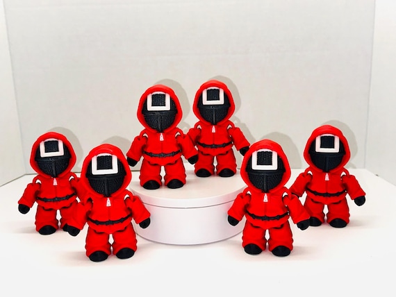 Flexi Vunk Square Squid Game Soldiers | 1 Size | Soldier Figure | 3D Printed | Cute Art | Gifts |