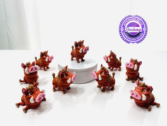 3D Printed Articulated Flexy Warthog Fidget Figurine