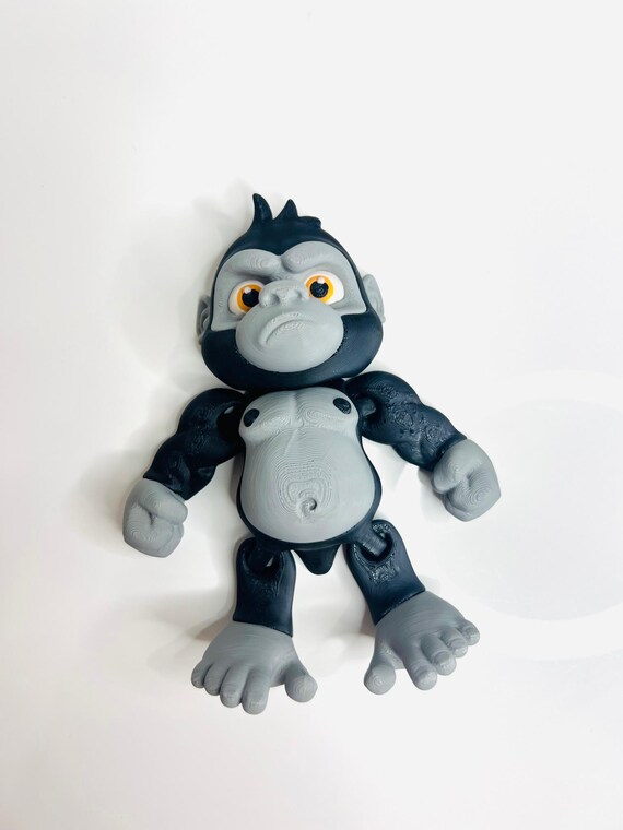 Articulated Gorilla| 3D Printed | Cute Gift | Flexible | Sensory | Pet | Fun | Kids | Animals | Wildlife | 4 inches