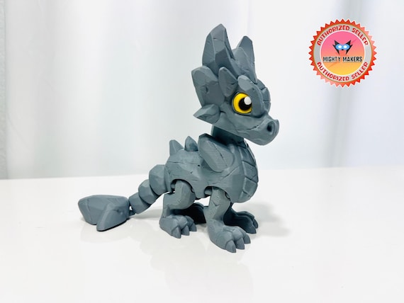 Flexi High Details Rock Dragon - 3D Printed Articulated Figurine - 3 Sizes