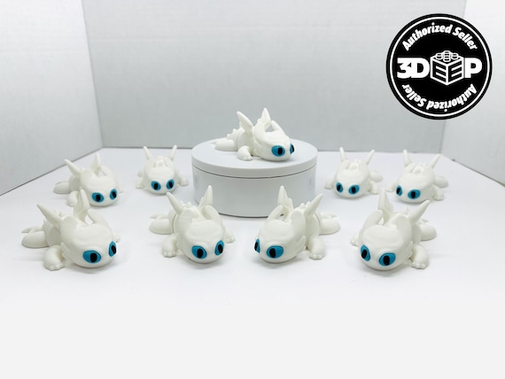 Light Fury Figurine Flexi | 2 Sizes | Colored Light Fury Figurine Flexi | 3D Printed | Decor | Cute Art | Light Fury Figurine Flexi Gifts |