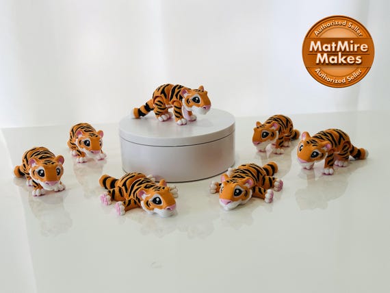 Flexi Tiger Articulated Fidget | 2 Inches | 3D Printed | Articulated Fidget | Custom Figurine | Cute | Tiger | Adorable