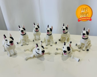 Figura flexible de bull terrier: decoración de perro impresa en 3D - B5
