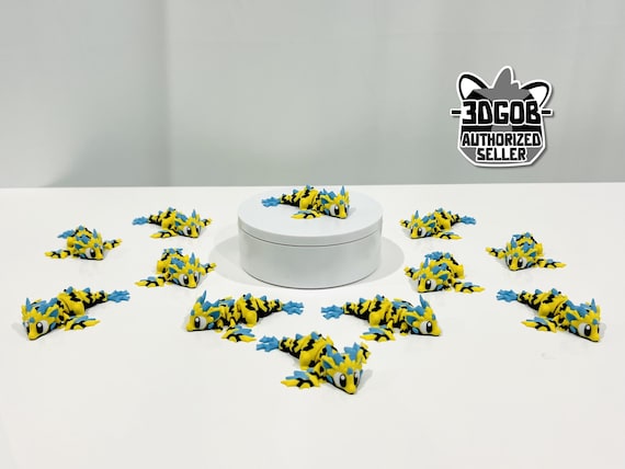 3D Printed Flexi Wild Voltage Mini Dragon Figurine Decor, Fidget Toy