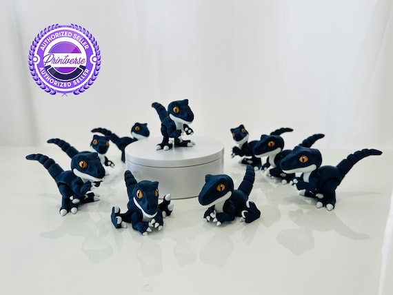 Flexi Baby Raptor Articulated Fidget | Flexi Figurine | 3 Sizes 2 to 6 In | Colored Figure | 3D Printed | Decor | Cute Art | Gifts