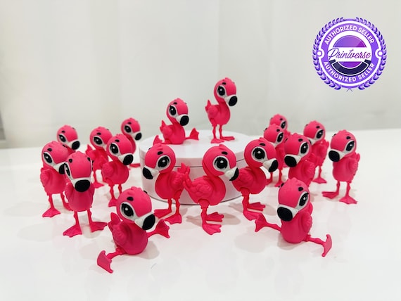 Flexi Flamingo Articulated Fidget | Flexi Figurine | 3 Sizes 3 to 7 In | Colored Figure | 3D Printed | Decor | Cute Art | Flamingo | Gifts