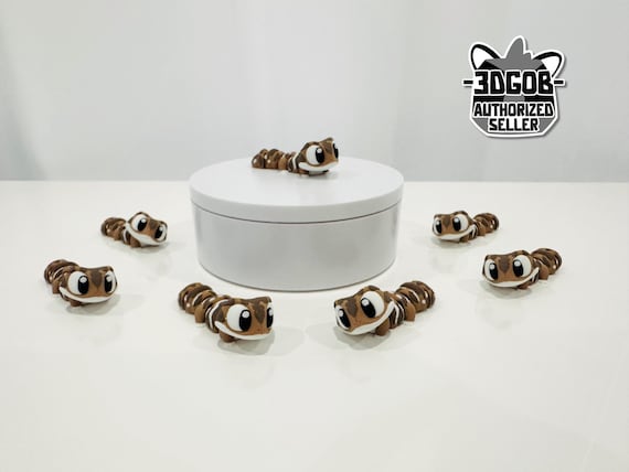 Flexi Gecko Articulated Fidget | Pattern 1 | Flexi Figurine | Colored Figure | 3D Printed | Decor | Cute Art | Gecko | Gifts | H7 |