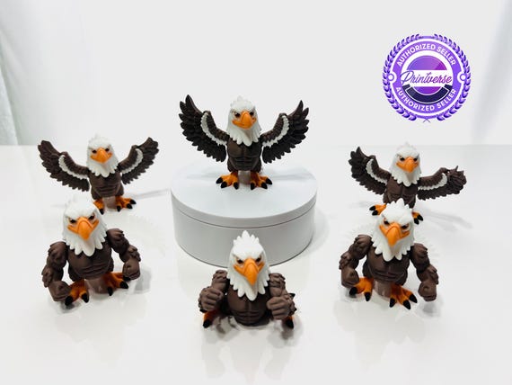 3D Printed Flexi Mighty Eagle | Articulated Fidget Figurine