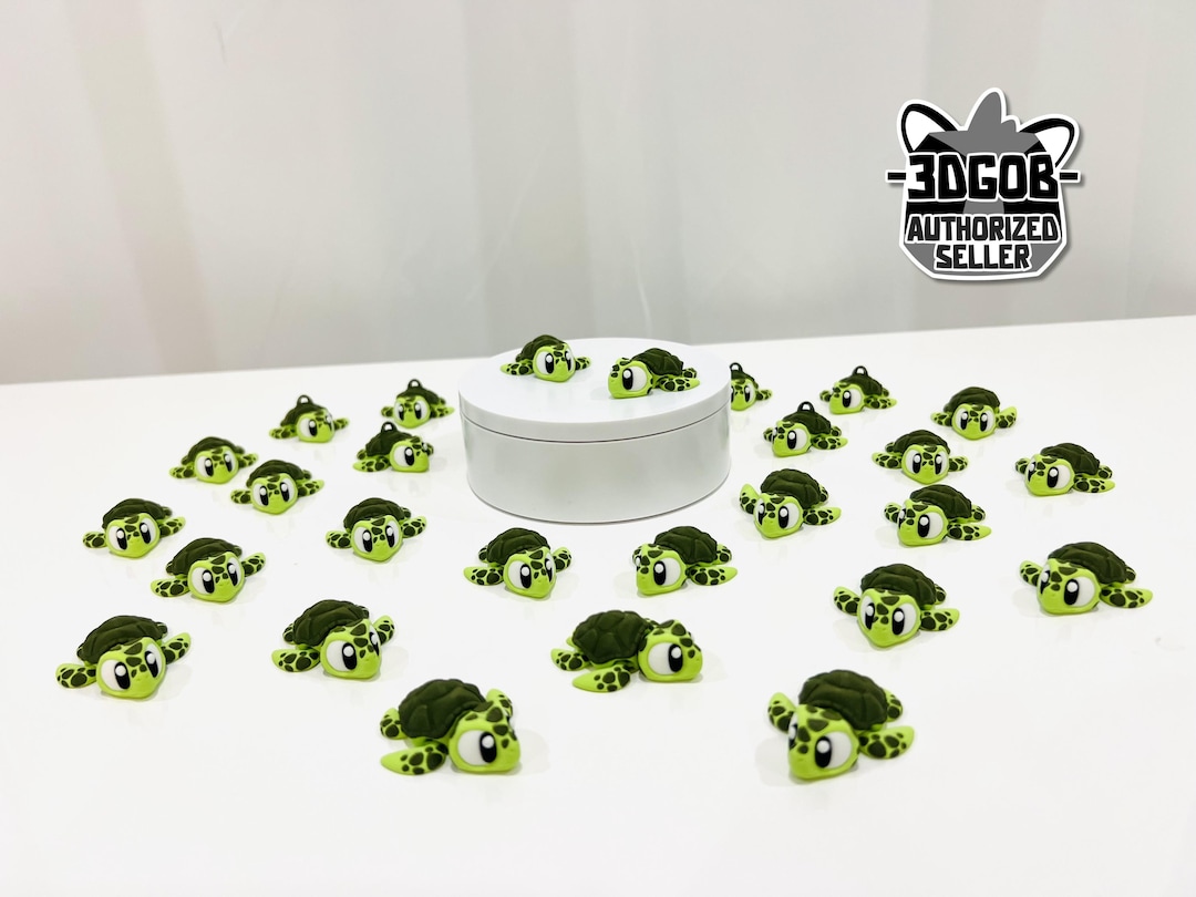 3D Printed Articulated Sea Turtle Fidget - Eco-friendly PLA Decor - D13 ...