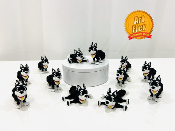 Flexi Puppy Dog Articulated Fidget | Flexi Figurine | 3 Sizes | Colored Figure | 3D Printed | Decor | Cute Art | Puppy Dog | Gifts | A8 |