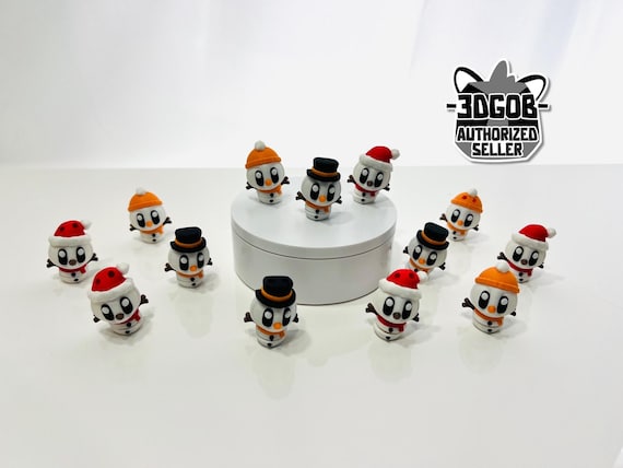 3D Printed High Details Flexi Snowmen | Articulated Fidget Figurine