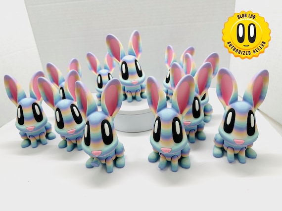 Blob Bunny Flexi | 1 Size | Colored Figure | 3D Printed | Decor | Cute Art | Gifts |