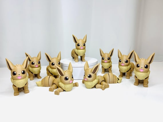 Flexi Eevee Figurine SuperCrazyPrints Design | Colored Flexi Figurine | 3D Printed | Decor | Cute Art | Keychain