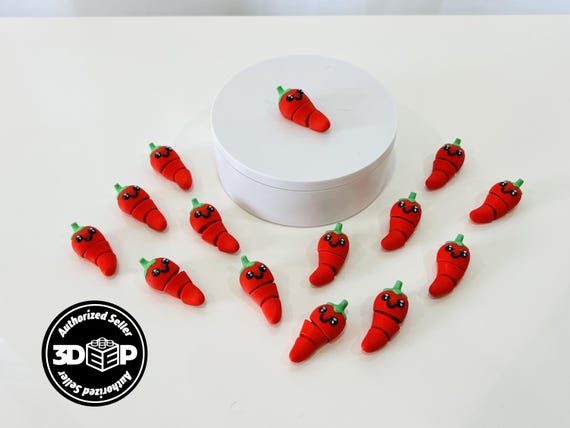 Flexi Chili Pepper Articulated Fidget | Flexi Figurine | Colored Figure | 3D Printed | Decor | Cute Art | Chili Pepper | Gifts