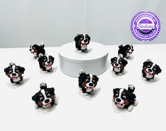3D Printed High Details Articulated Flexi Bernese Mountain Dog Puppy Fidget Figurine - J9
