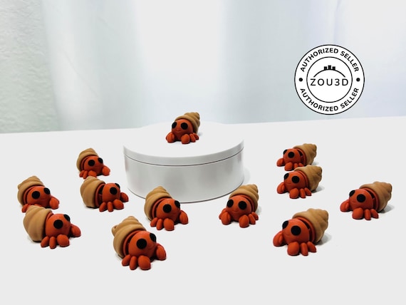 3D Printed Flexi Baby Hermit Crab | Articulated Fidget Figurine