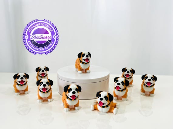Flexi Bull Dog Articulated Fidget | Flexi Figurine | 3 Sizes 2 to 6 In | Colored Figure | 3D Printed | Decor | Cute Art | Gifts
