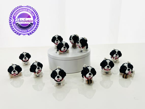 Flexi Saint Bernard Articulated Fidget | Flexi Figurine | 3 Sizes 1 to 5 In | Colored Figure | 3D Printed | Decor | Cute Art | Gifts