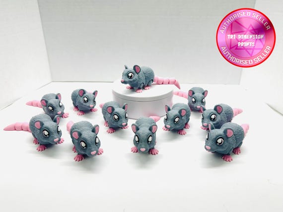 Flexi Rat |  3D Printed | Articulated | Custom Figurine | Cute | Adorable|