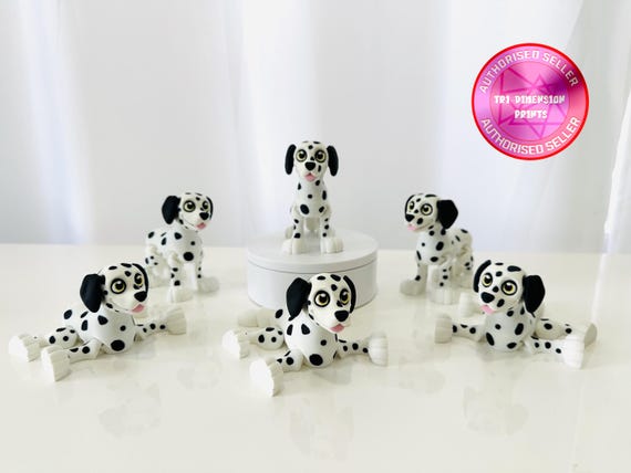 Flexi Dalmatian Dog | Flexi Figurine | 3 Sizes | Colored Figure | 3D Printed | Decor | Cute Art | Gifts | Dalmatian Dog | C3 |