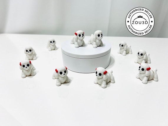Flexi Baby Poodle (Him - Her) : 3D Printed Articulated Fidget Décor