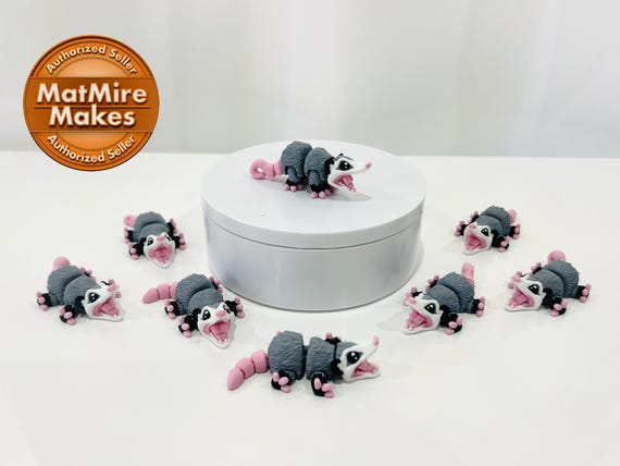 Mini Flexi Opossum | 3D Printed | Articulated Fidget | Custom Figurine | Cute | Opossum | Adorable