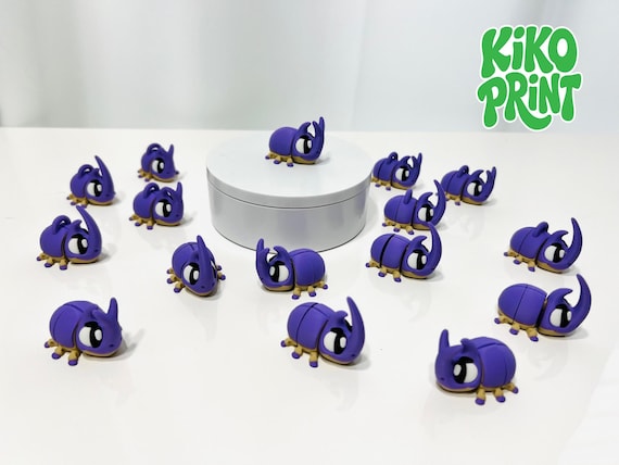 3D Printed High Details Flexi Rhinoceros Beetle Articulated Fidget Figurine