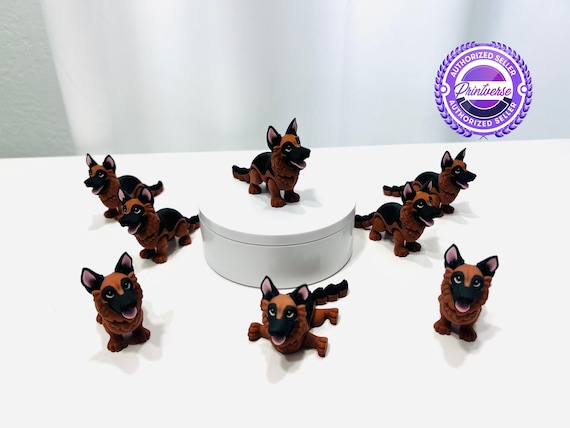 3D Printed Articulated Flexi German Shepherd Fidget Figurine