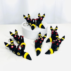 Flexi Umbreon Figurine SuperCrazyPrints Design | Colored Flexi Umbreon Figurine | 3D Printed | Decor | Cute Art | Keychain
