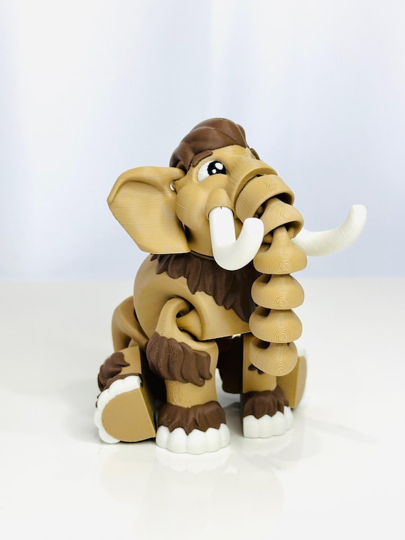Mammoth| Flexi Figurine | 1 Size | Colored Figure | 3D Printed | Decor | Cute Art | Gifts | Sensory Toy|